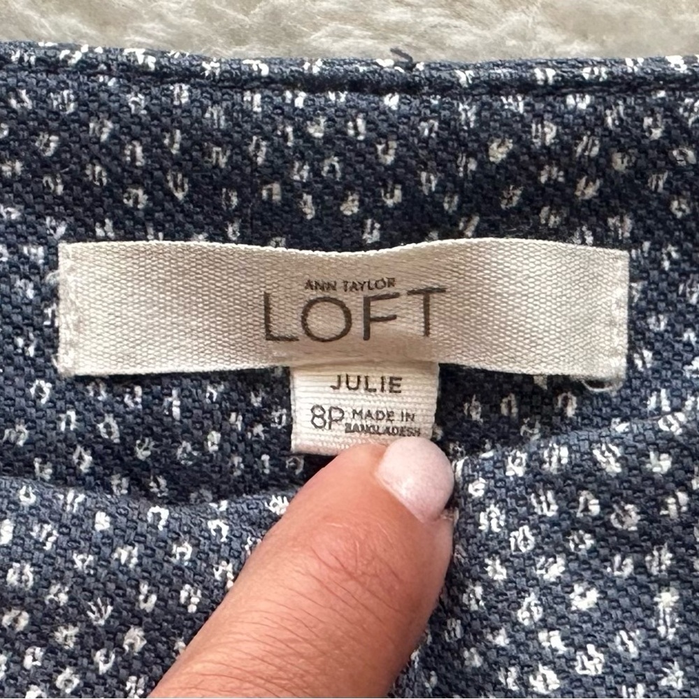 LOFT  Riviera Cropped Blue Polka Dot Pants - Picture 6 of 7